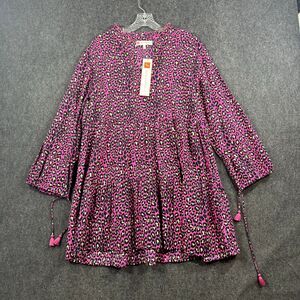 Jude Connally Dress Women's Extra Large Pink Leopard Animal Print Shift